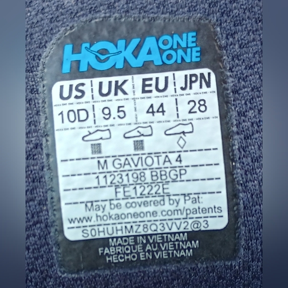 Men's Hoka One One Gaviota 4 Blue Running Hiking Shoes 11 11D 11.5D 12.5 12.5D - Picture 10 of 14